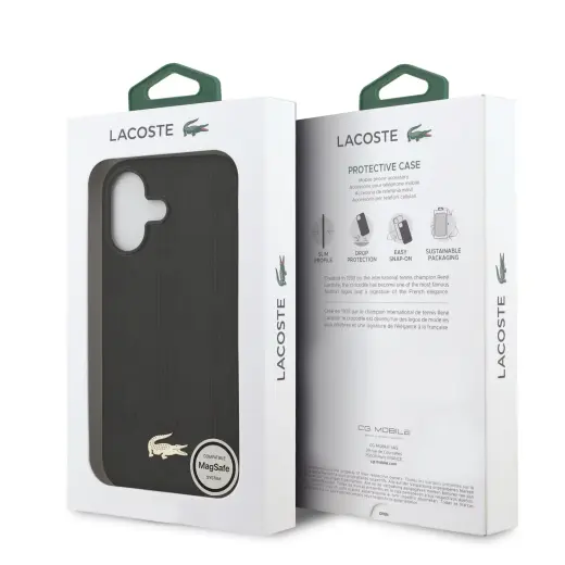 Lacoste PU Nomogramme Gold Logo MagSafe Case for iPhone 17 Black Foto 6