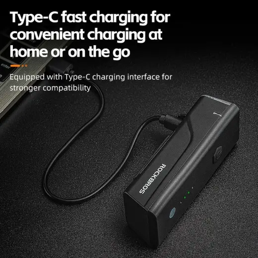 Rockbros 24510003001 front bicycle light 260 lm + USB-C - USB-A cable - black Фото num