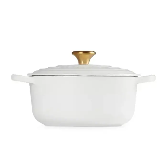 Кастрюля чугунная круглая Ø24см / 4,2л белая Фото num