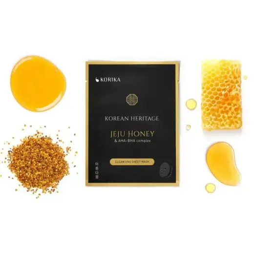 KORIKA Korean Heritage Cleansing Effect Sheet Mask Jeju Honey & AHA - BHA Complex 25g Фото num