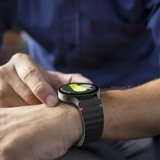 СИЛИКОНОВЫЕ СПОРТИВНЫЕ ЧАСЫ SAMSUNG GALAXY WATCH 4 | 5 | 5 PRO | 6 | 7 | FE ЧЕРНЫЙ Фото num