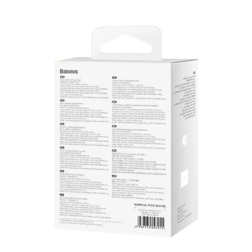 Baseus GaN5 Pro 40W 2xUSB-C Wall Charger - White Foto 8