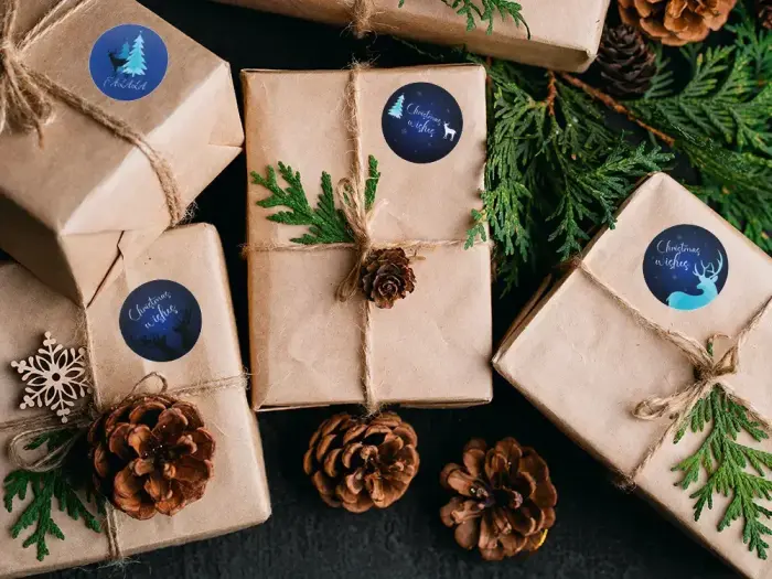 Рождественские наклейки для подарков 500 шт Фото num