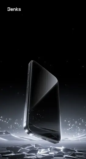 Benks Tempered glass Glass Warrior Sapphire Coating (LS65) for Iphone 16 Pro Max black (Thin Edge) Фото num