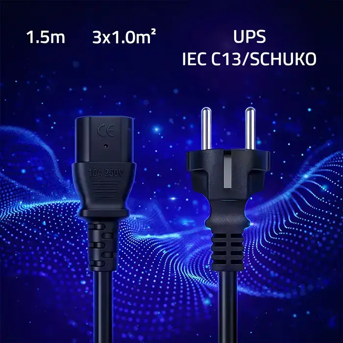 Qoltec Power cable SCHUKO | IEC C13 | CEE 7/7 | 3x1.00mm² | Pure copper Cu | 1.5m Фото num