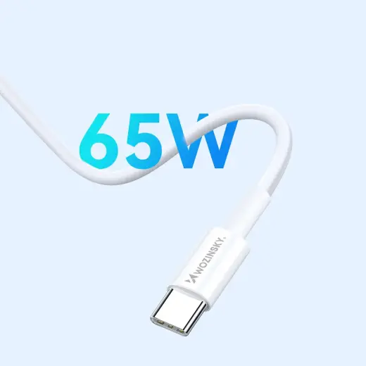 Wozinsky GaN 65W Charger with 2xUSB-C USB Ports with 65W CC Cable - White Foto 8