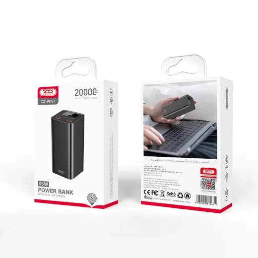 XO внешний аккумулятор (powerbank) для ноутбука PB97 65W 20000mAh черный Фото num