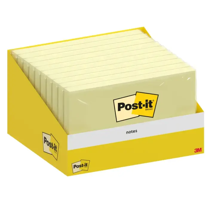 Līmlapiņas Post-it 76 x 127 mm, 100 lapiņu, kanārijdzeltenas Foto 2