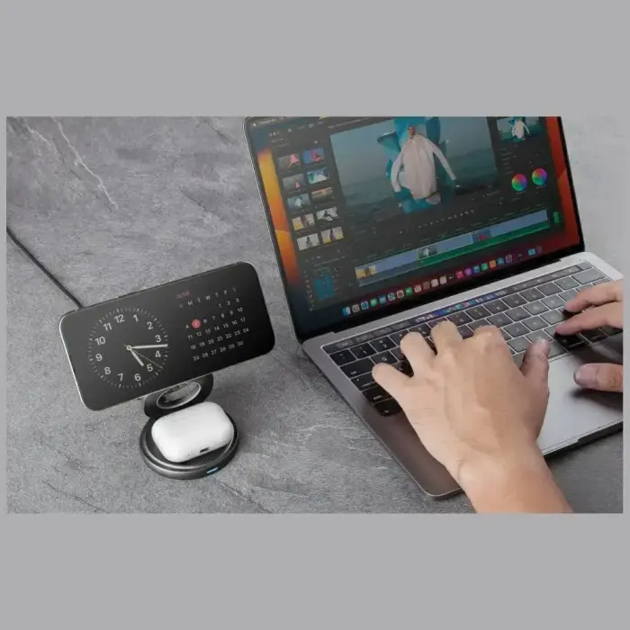 Wireless Charger Bazic Gomag Gyre Foldable 3in1 15W Fast Charging gold Фото num