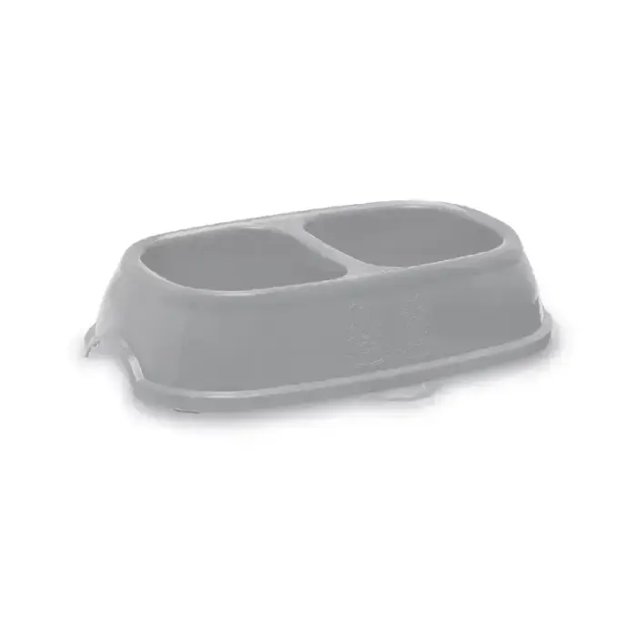 Barības bļoda Break 11 0,4+0,4L 28x17x6cm asorti pelēka/zila