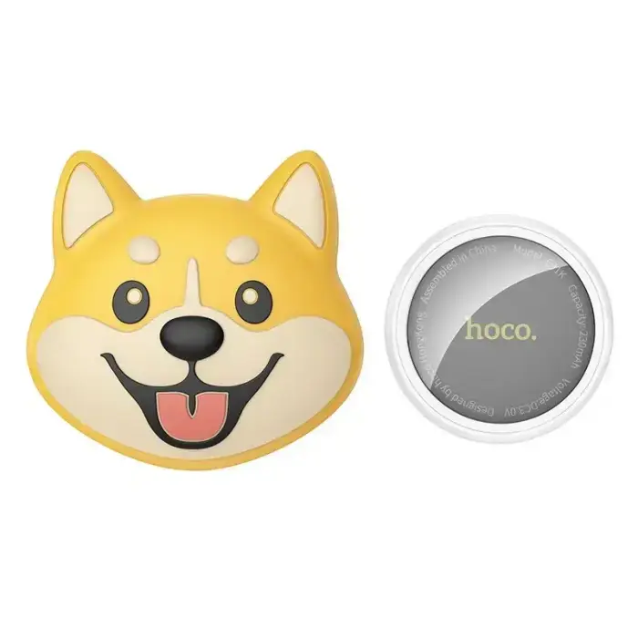 Dog head shapde locator docompatible with Apple Find My Hoco E91K beige