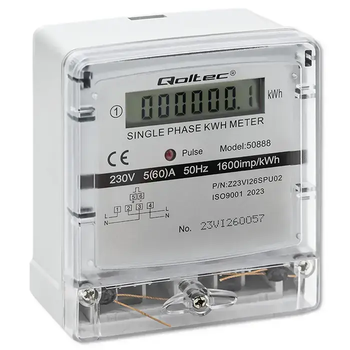 Qoltec Single-phase electronic meter | Energy consumption meter | 230V | LCD Foto 9