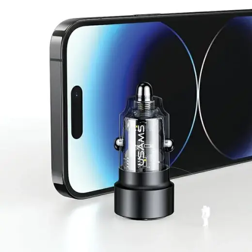 USAMS C39 CC208 automašīnas lādētājs | 60W | USB-A, USB-C | melns Foto 3