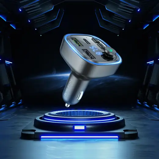 Borofone raidītājs FM BC48 Broad MP3, Bluetooth - 2xUSB + C tipa - QC 3.0 18W melns (bojāts iepakojums) Foto 8