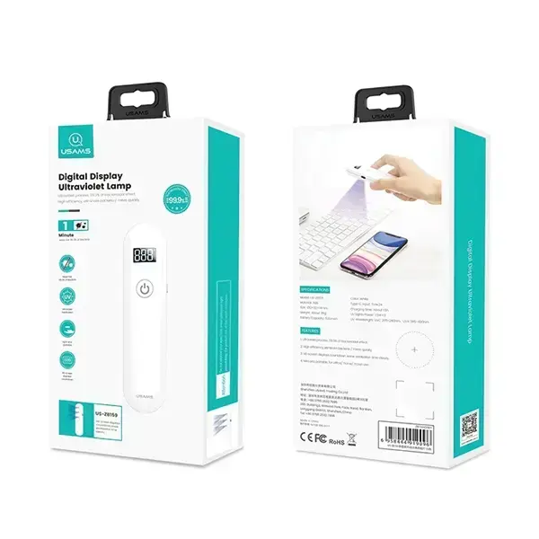 USAMS Mini UV-C Disinfecting Lamp Handheld Sterilizer white ZB159XDD01 (US-ZB159) Foto 12