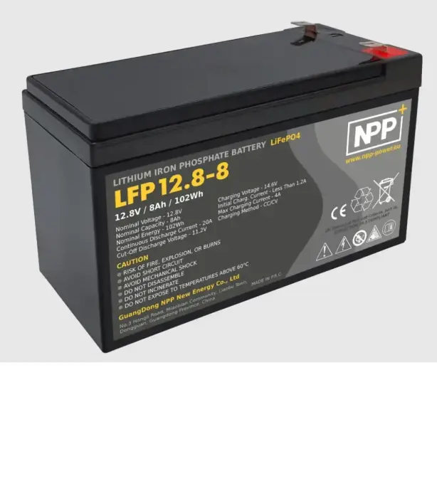 Battery LiFePO4 12.8V 8Ah with T2 (F2) terminals NPP