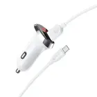 Borofone Car charger BZ15 Auspicious - 2xUSB - 2,4A with USB to MicroUSB cable white Foto 1