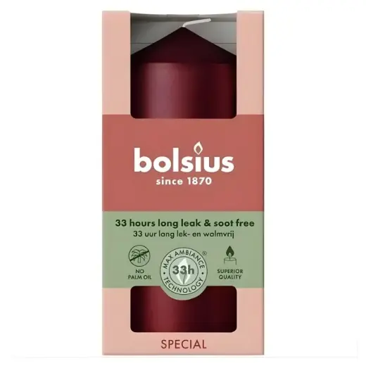 Candle cylinder Ø120x58mm metallic red