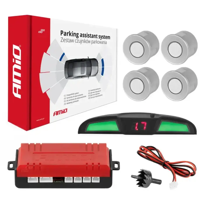 Parking assistant system LED COB 4 sensor silver