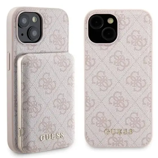 Zestaw Guess GUBPM5P15S4GEMGP iPhone 15 6.1" hardcase + Powerbank 5000mAh MagSafe różowy|pink 4G Metal Logo Foto 1