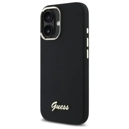 Guess GUHCP16SSMBSLK iPhone 16 6.1" black hardcase Silicone Script Metal Logo & Frame Foto 2