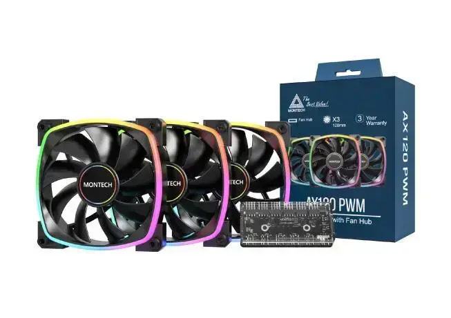 Montech Fan AX120 / AX120 3 IN 1 PACK (B) Black 3-Pack