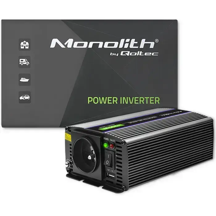 Qoltec Monolith voltage converter 1200 MS Wave |12V to 230V | 600/1200W | USB Foto 15