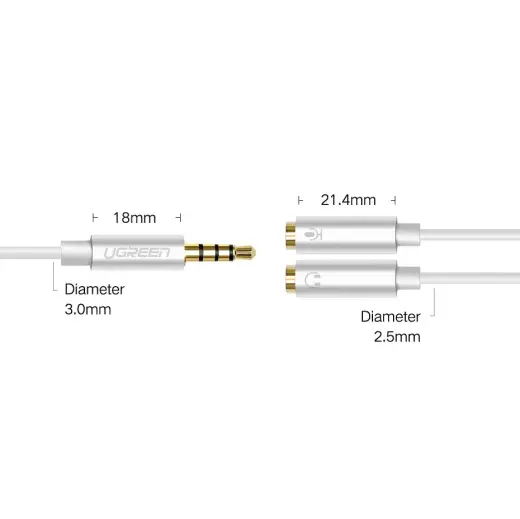 UGREEN 3.5mm Male to Dual 3.5mm Female Headset Splitter (dark grey) Photo