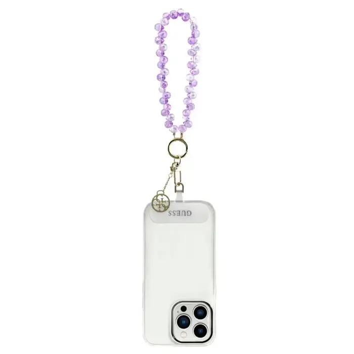 Guess Universal Wrist Strap Crystals 4G Charm Purple