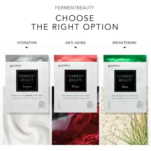 KORIKA FermentBeauty Hydrating Face Mask in Fabric with Fermented Yogurt and Hyaluronic Acid 23 G Фото num