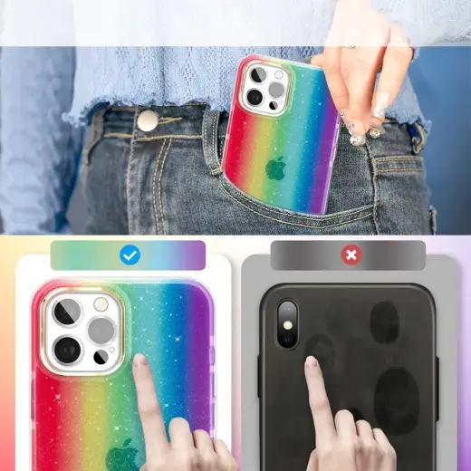 Kingxbar Ombre Case Back Cover for iPhone 12 Pro Max multicolour Photo