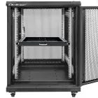 Qoltec Solid steel mount shelf with handle for RACK | 600*600 | Pull-out | Black Foto 2