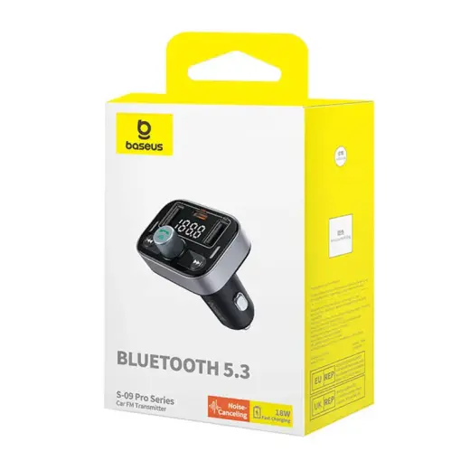 FM Transmitter Baseus S-09 Pro, Bluetooth (black) Фото num
