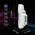 Qoltec Single-phase electronic meter | DIN rail energy consumption meter | 230V | 30A | LCD | 1P Фото num
