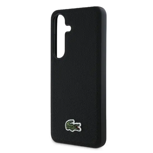 Lacoste Iconic Petit Pique Woven Logo MagSafe Case for Samsung Galaxy S25 Black Foto 4