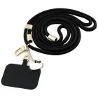 Hello Kitty Patch & Kitty Head Charm Universal Phone Lanyard Black — Foto 1