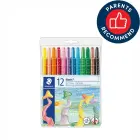 Vaska krītiņi plastmasas korpusā STAEDTLER NORIS CLUB 221 diametrs 6mm, 12 krāsas Foto 2