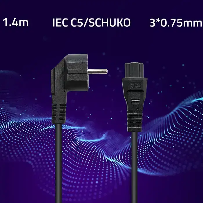 Qoltec Power cable IEC C5/SCHUKO | cloverleaf | 3x0.75mm² | 1.4m Фото num
