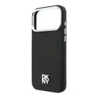 DKNY PU Leather Fixed Glitter Strap Magsafe Case for iPhone 18 Pro Black — Фото 3