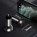 Зарядка для автомобиля Baseus Digital Display Dual USB 4.8A | 24W | USB-A, USB-C, micro USB, Lightning | с кабелем USB-A на USB-C, micro USB, Lightning в комплекте | с LCD дисплеем | черная Фото num