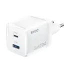 BWOO GaN wall charger CDA224 QC 70W 1 x USB 1 x USB-C, white Foto 1