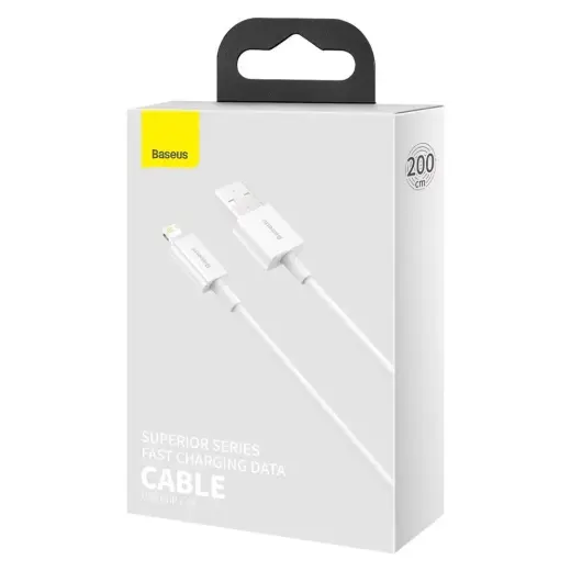 Baseus CALYS-C02 Superior провод для передачи данных и зарядки | USB-A на Lightning | 12W | 2m | белый Фото num