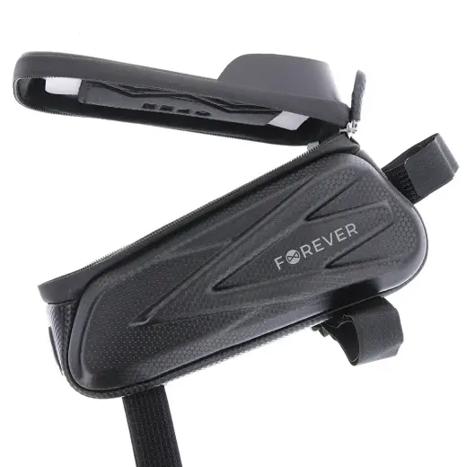 Waterproof bike frame bag with shell sides and phone holder Forever Outdoor black Photo