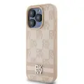 DKNY Leather Checkered Mono Pattern & Printed Stripes case for iPhone 15 Pro Max - pink — Foto 2