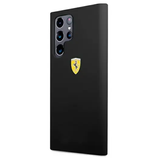 Ferrari Liquid Silicone Metal Logo Case for Samsung Galaxy S22 Ultra Black Foto 2