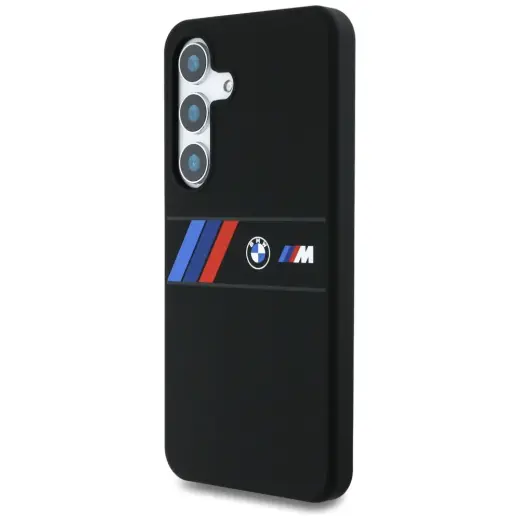 Etui BMW Silicone Middle Tricolor         Stripes MagSafe do Samsung Galaxy S25 czarny Фото num