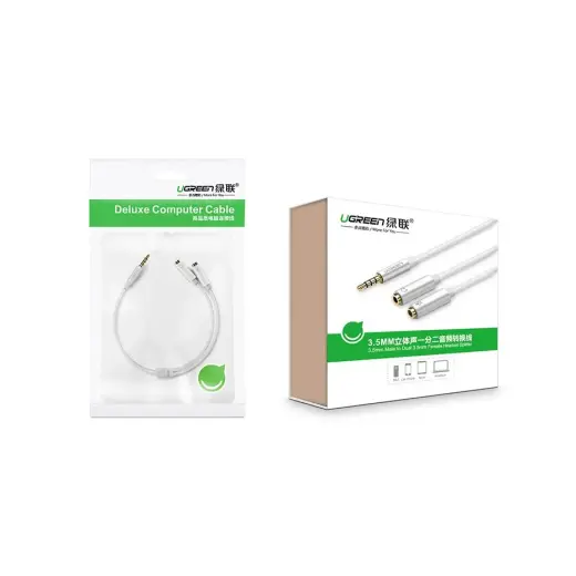 UGREEN 3.5mm Male to Dual 3.5mm Female Headset Splitter (dark grey) Photo