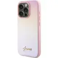 Guess Saffiano Iridescent Script case for iPhone 14 Pro Max - pink Фото num