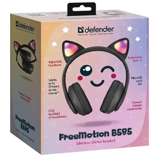 Defender słuchawki Bluetooth Freemotion B585 Led czarny|black (63586) Foto 9