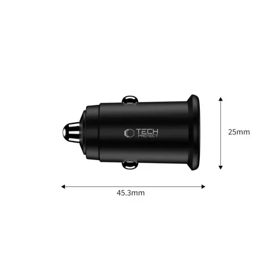 Tech-Protect CC02 35W Car Charger 2-Port USB-C | USB-A - Black Foto 3
